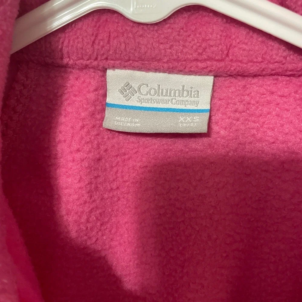 Columbia Kids Fleece‎ Jacket XXS Pink Zip Up Outerwear READ